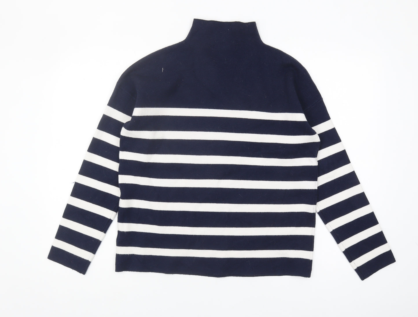 Tahari Women's Blue Striped High Neck Pullover Jumper M