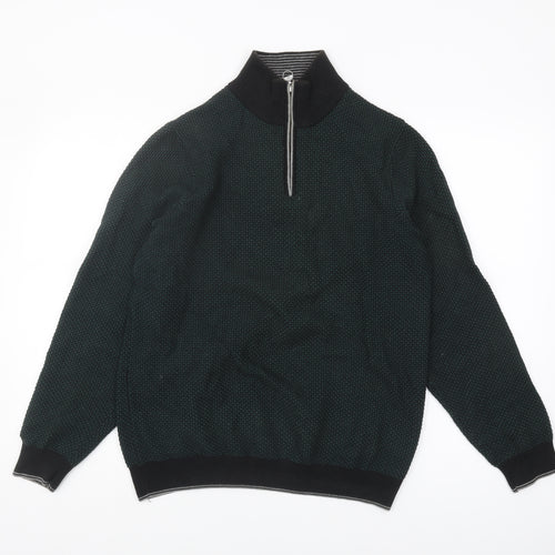 Marks and Spencer Men's Medium Green High Neck Jumper