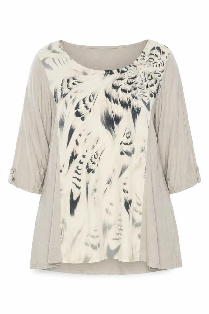 Wallis Women Beige Animal Print Tunic Blouse XL