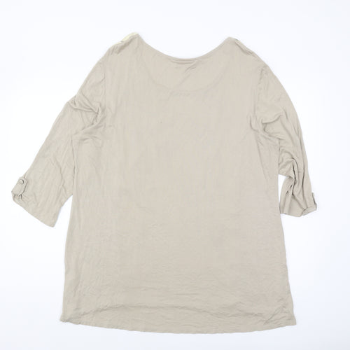 Wallis Women Beige Animal Print Tunic Blouse XL