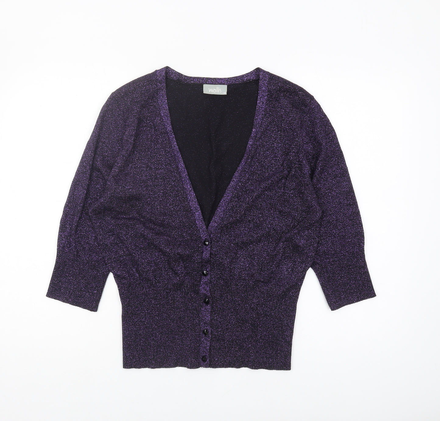 Wallis Women's Purple Glitter Cardigan Size 18