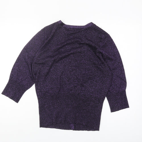 Wallis Women's Purple Glitter Cardigan Size 18