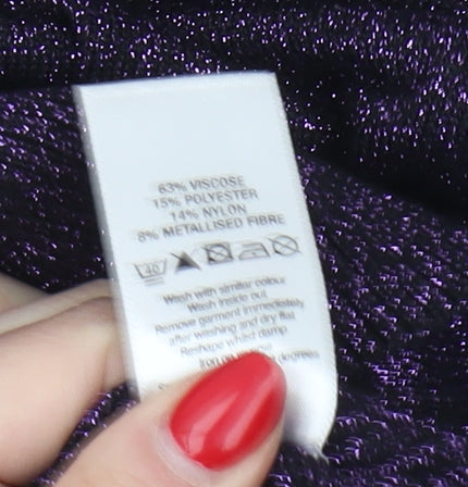 Wallis Women's Purple Glitter Cardigan Size 18