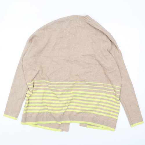 White Stuff Women's Beige Cardigan Size 8 Striped Knit
