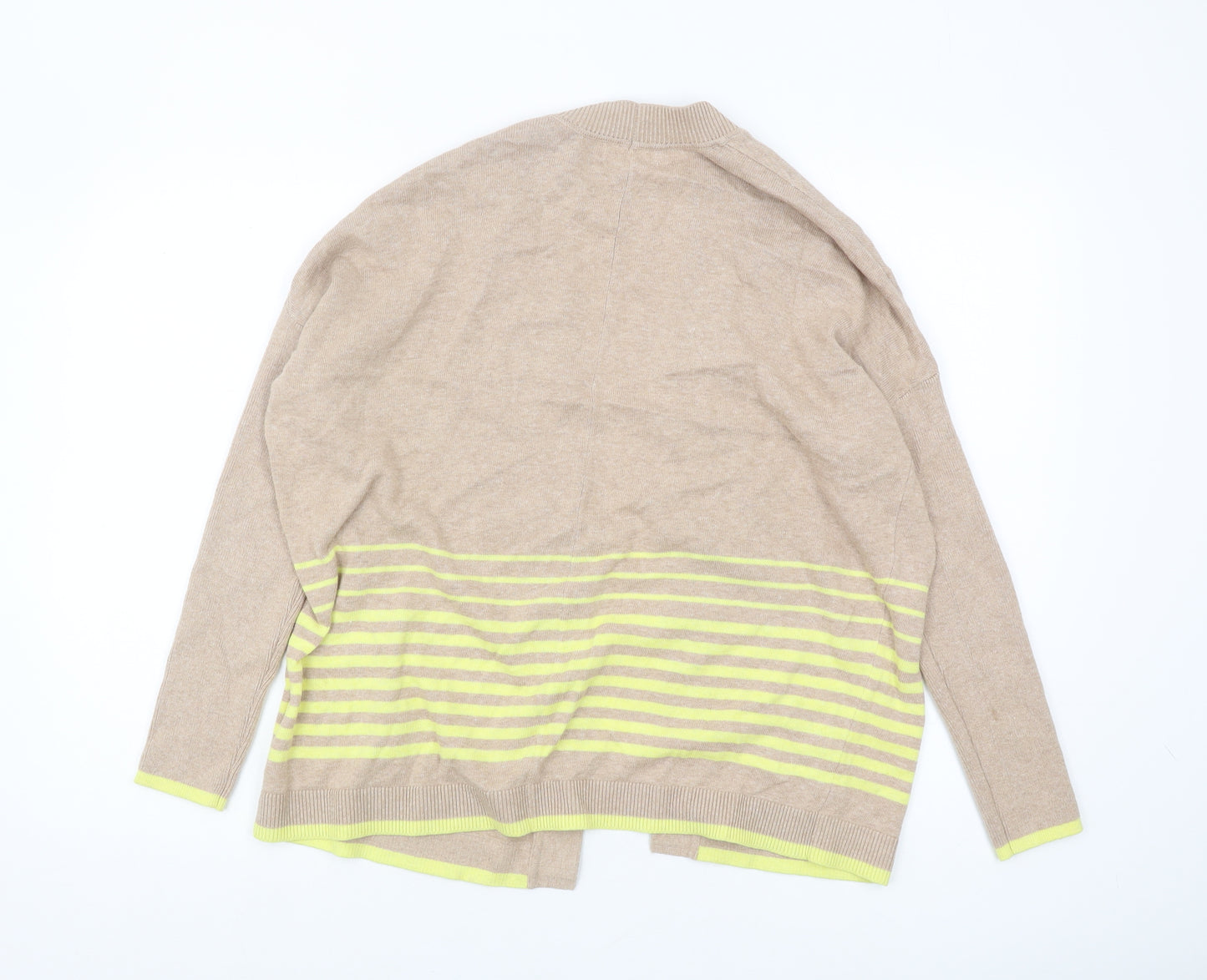 White Stuff Women's Beige Cardigan Size 8 Striped Knit