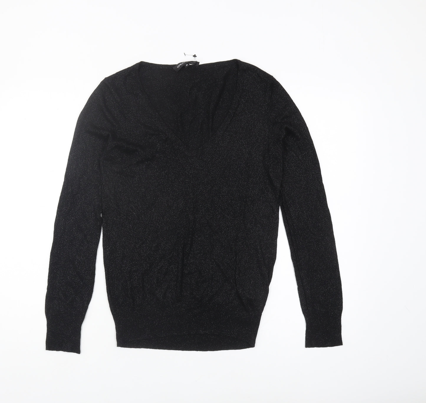 Great Plains Women's Black V-Neck Pullover Jumper M