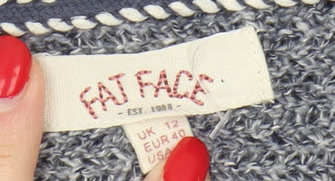 Fat Face Women's Grey Pullover Jumper Size 12