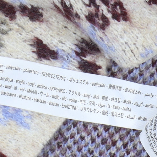 Zara Women's Beige Floral Cardigan, Size 12, Chunky-Knit