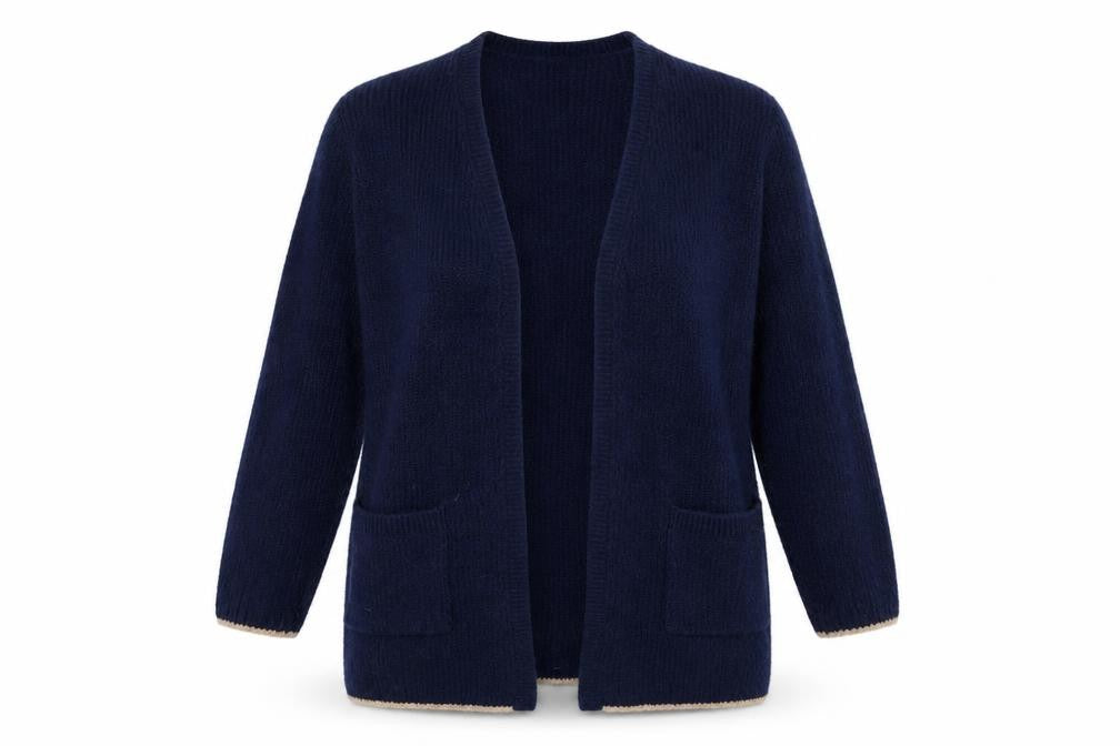 Front view of White Stuff Women's Blue Cardigan, size 12