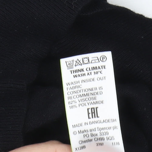Marks and Spencer Black Embroidered Cardigan - Size 12