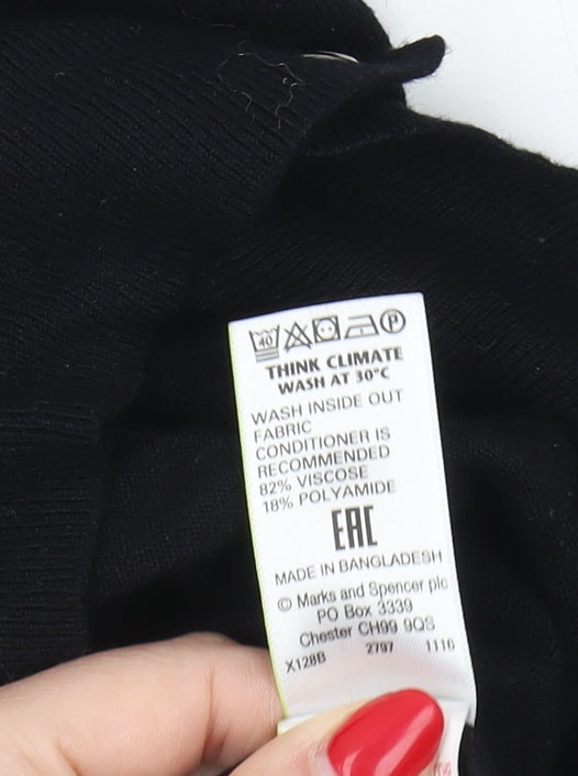 Marks and Spencer Black Embroidered Cardigan - Size 12