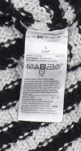GAP Women's Black Striped Roll Neck Pullover Jumper S