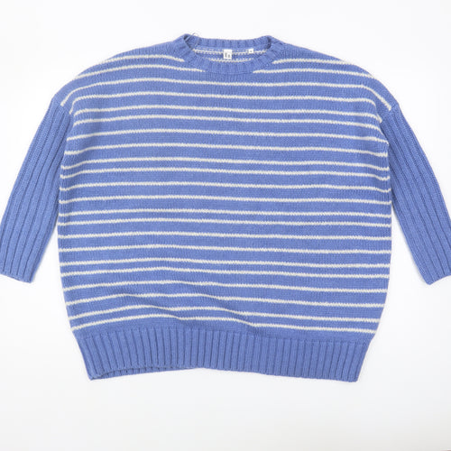 AND/OR Women’s Blue Striped Pullover Jumper