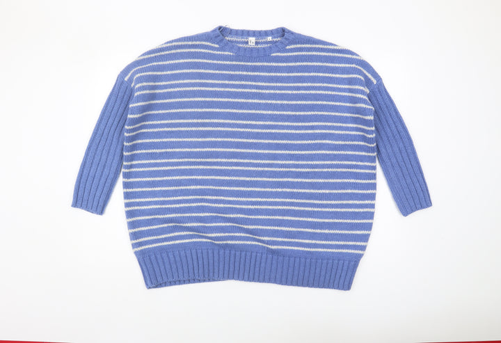 AND/OR Women’s Blue Striped Pullover Jumper