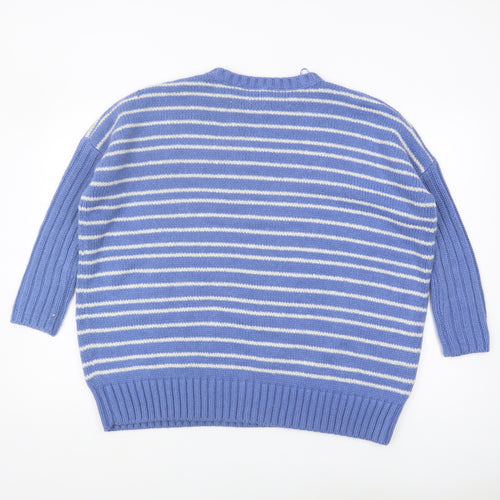 AND/OR Women’s Blue Striped Pullover Jumper