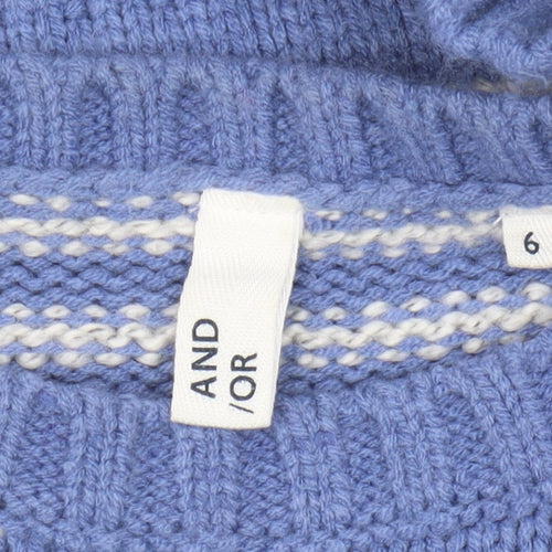 AND/OR Women’s Blue Striped Pullover Jumper