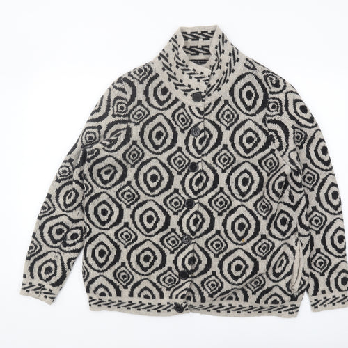 Betty Jackson Black Women's Geometric Cardigan Size 18
