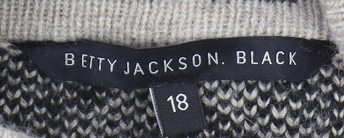 Betty Jackson Black Women's Geometric Cardigan Size 18