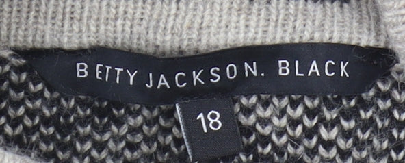 Betty Jackson Black Women's Geometric Cardigan Size 18