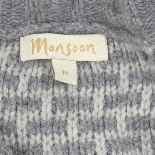 Monsoon Women's Grey Cardigan, M, Chunky-Knit, Casual Style