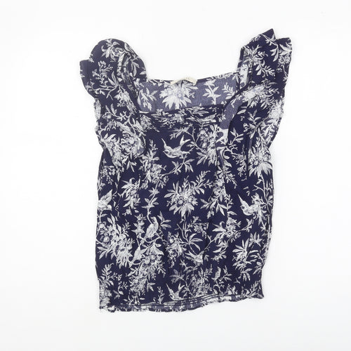 Oasis Women's Blue Floral Top, Size 10, Viscose