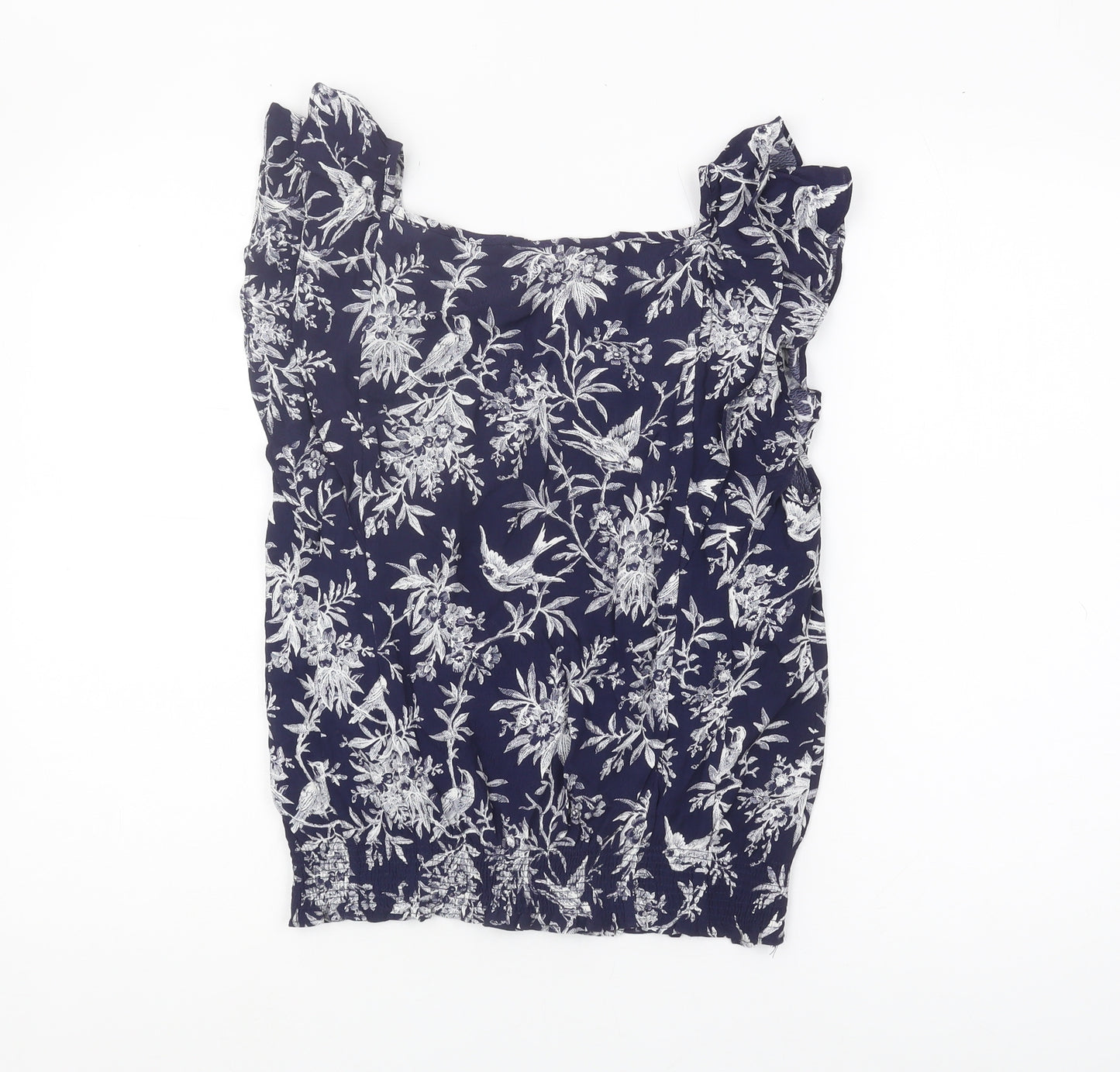 Oasis Women's Blue Floral Top, Size 10, Viscose