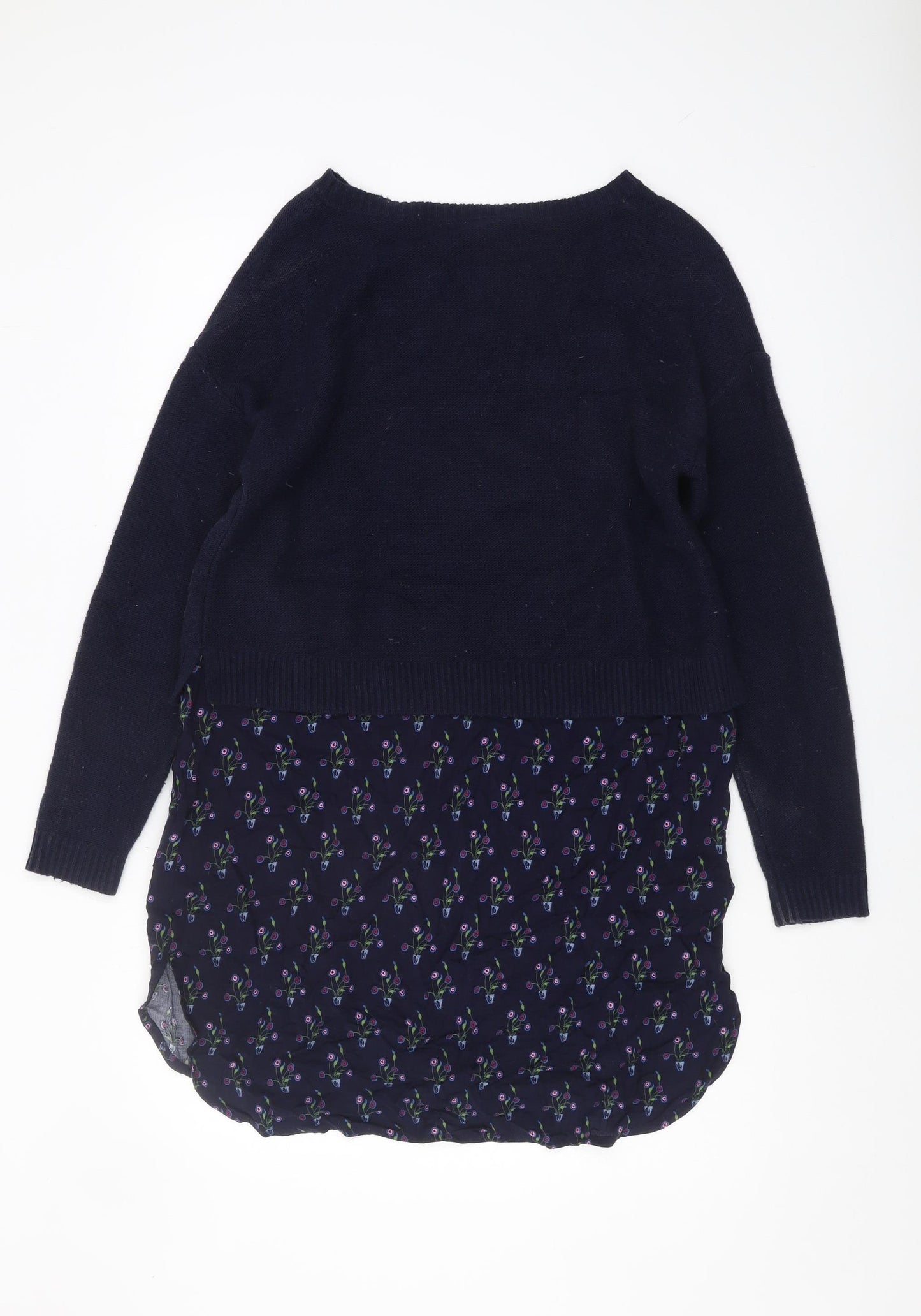 White Stuff Women's Blue Floral Pullover Jumper Size 12