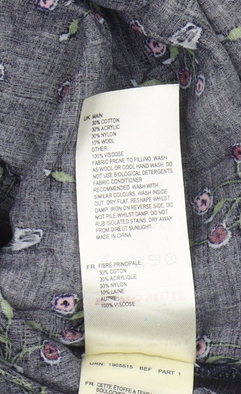 White Stuff Women's Blue Floral Pullover Jumper Size 12