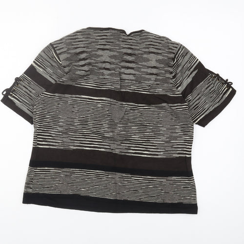 Planet Women's Black Striped V-Neck Jumper L Plus