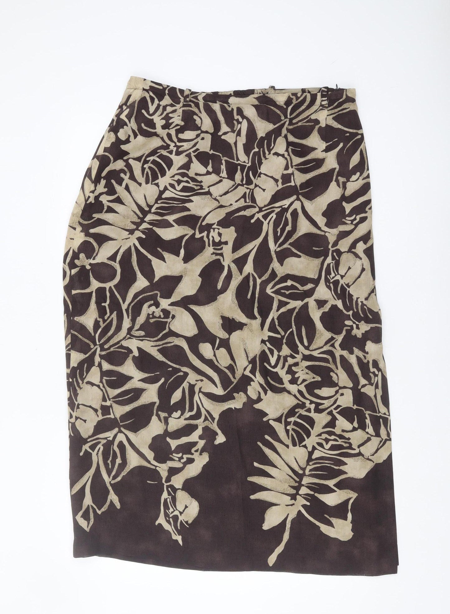Brown Floral Women's Pencil Skirt Size 16