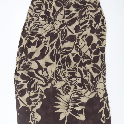 Brown Floral Women's Pencil Skirt Size 16