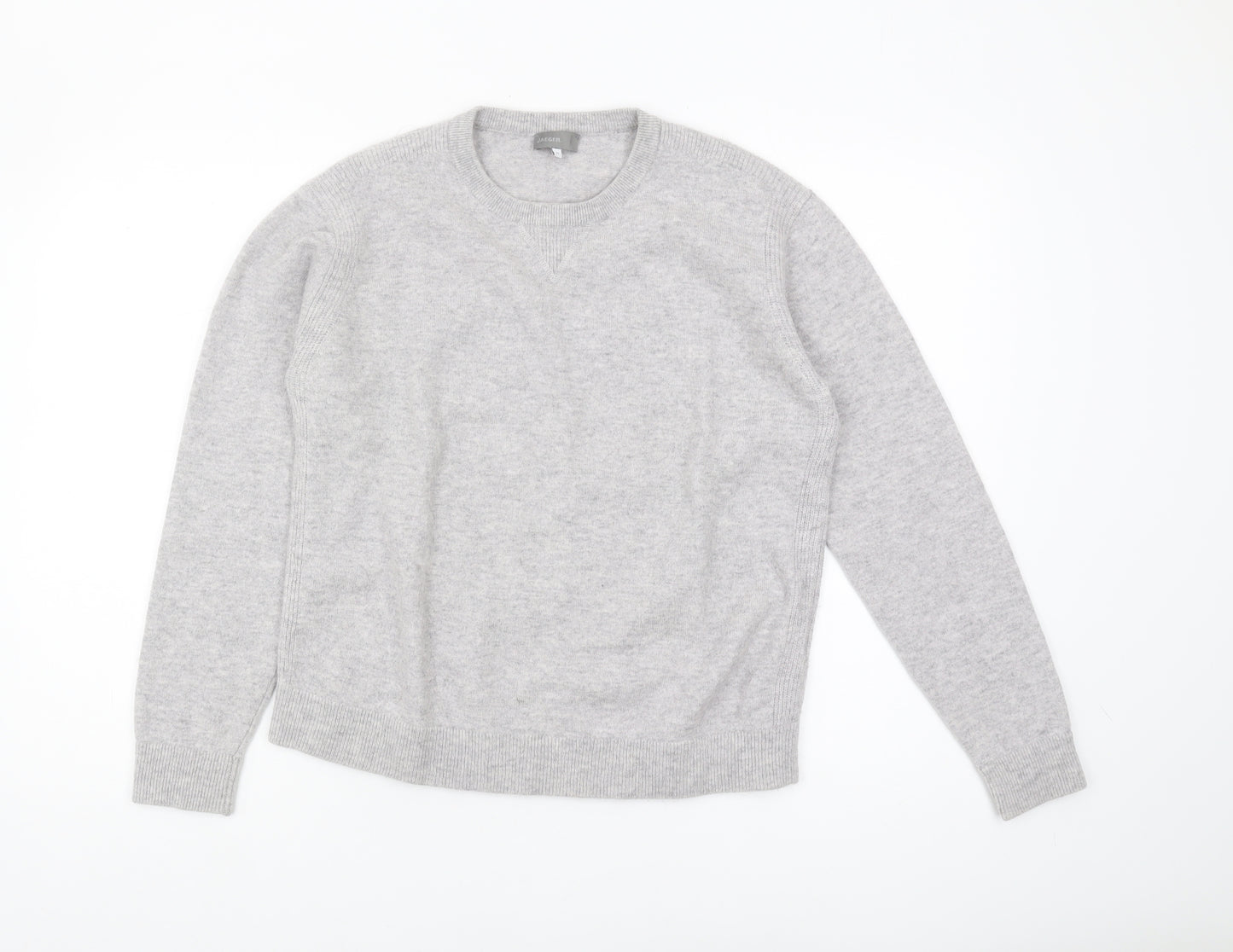 Jaeger Women's Grey Medium Crew Neck Pullover Jumper