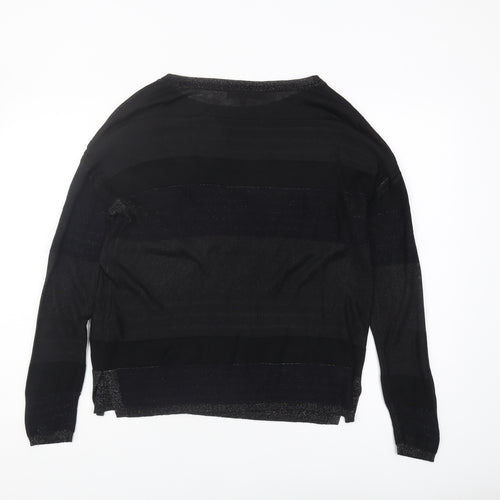 Next Women's Black Pullover Jumper, Size 10, Striped