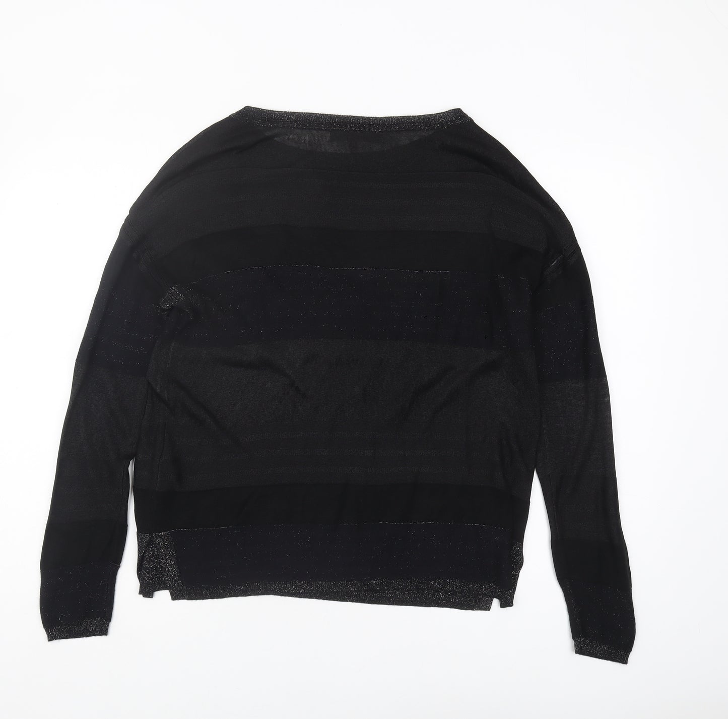 Next Women's Black Pullover Jumper, Size 10, Striped