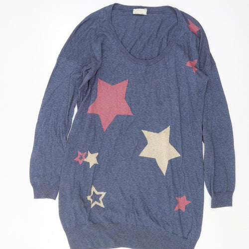 Wrap Women's Blue Star Pullover Jumper, Size S