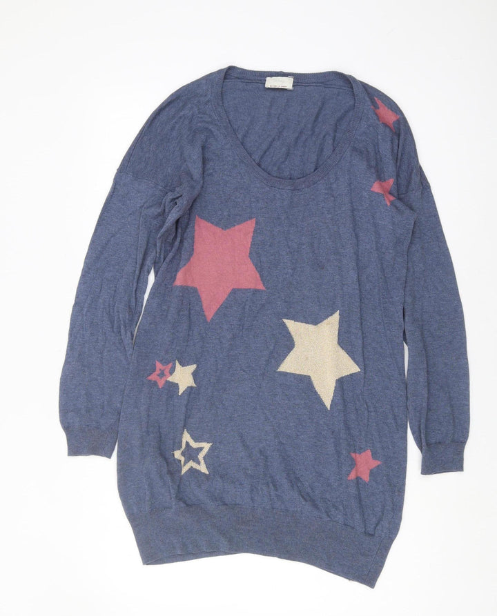 Wrap Women's Blue Star Pullover Jumper, Size S