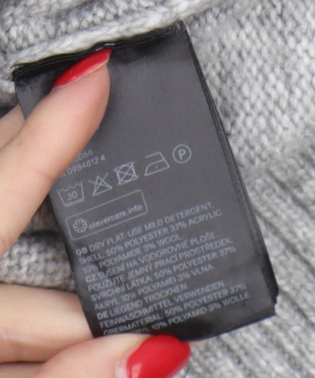 H&M Women's Grey Pullover Jumper, Medium, Crew Neck