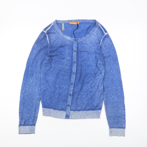 Hugo Boss Women's Blue Cardigan - M, Crew Neck Knit