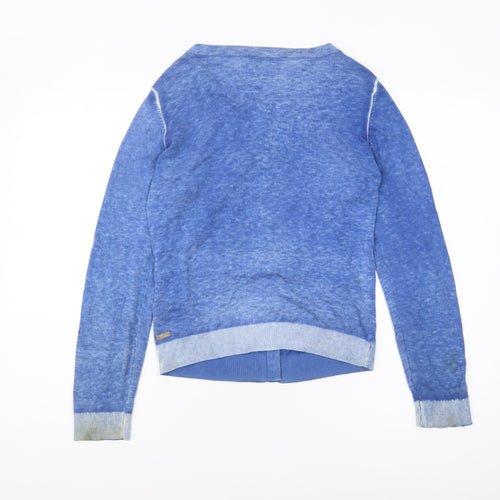 Hugo Boss Women's Blue Cardigan - M, Crew Neck Knit