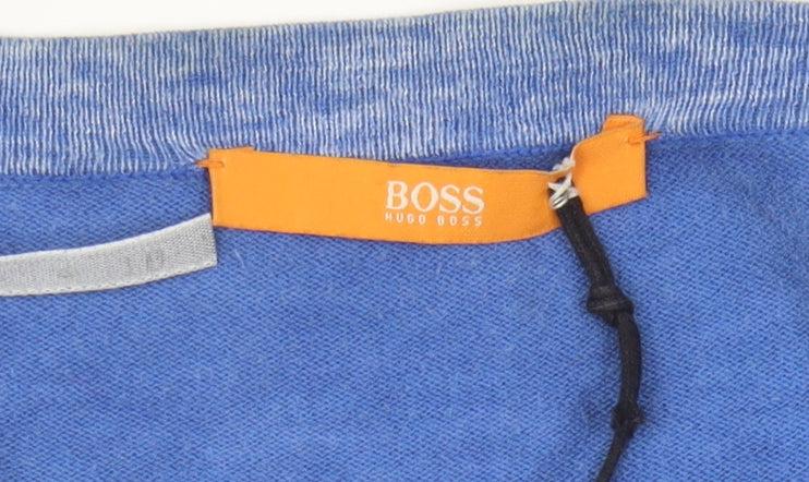 Hugo Boss Women's Blue Cardigan - M, Crew Neck Knit