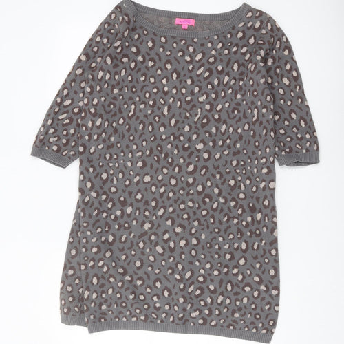 Monsoon Women's Grey Animal Print Pullover L