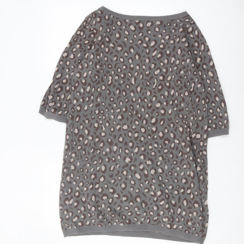 Monsoon Women's Grey Animal Print Pullover L