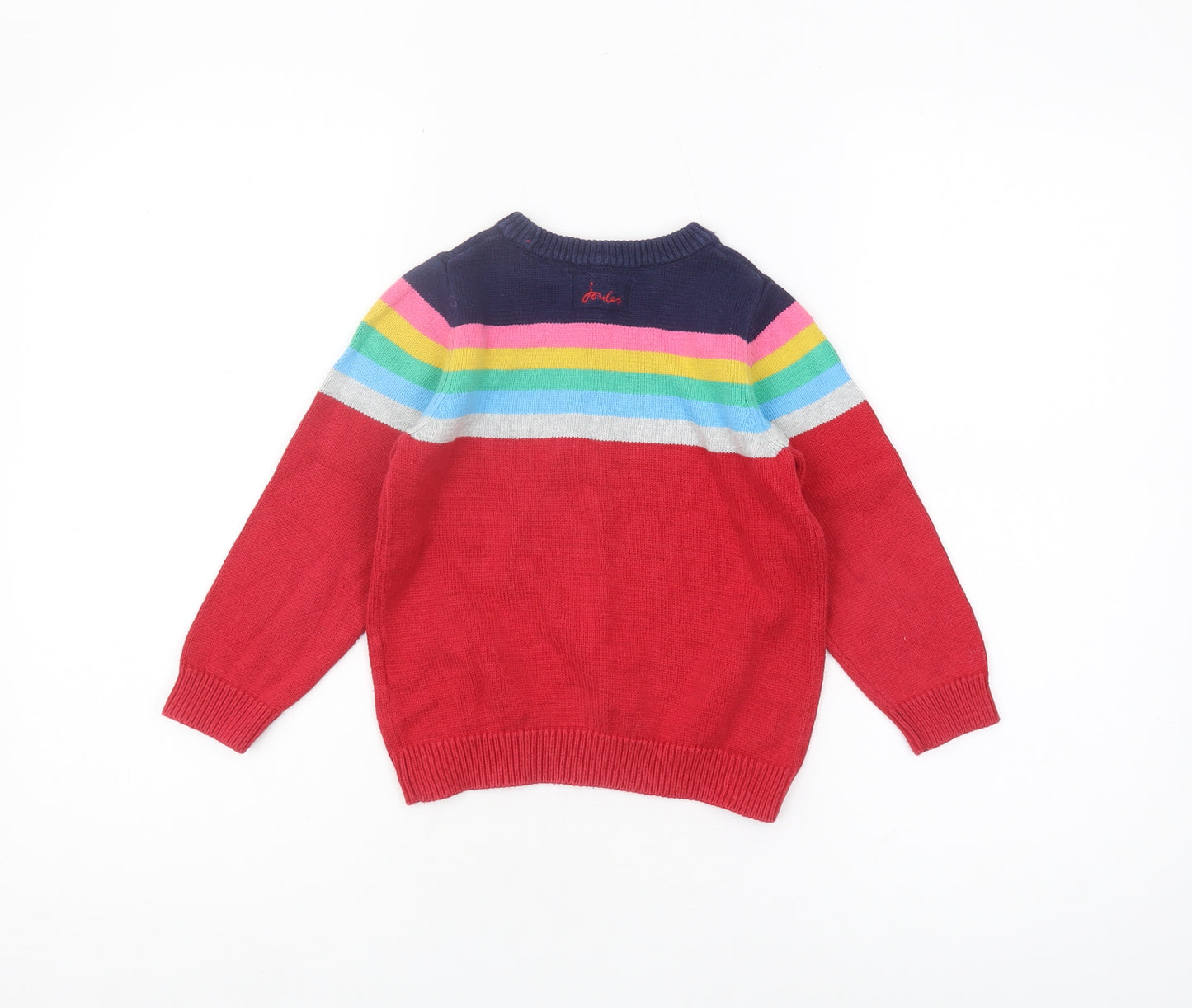 Joules Boys Red Multicoloured Pullover Jumper 5 Years