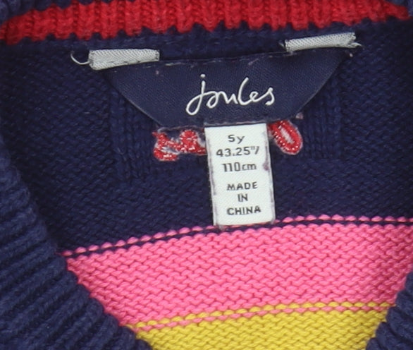 Joules Boys Red Multicoloured Pullover Jumper 5 Years