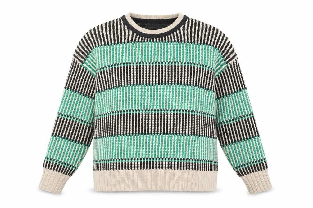 Front view of InWear Women's Multicoloured Cotton Striped Pullover L