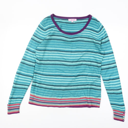 Marks & Spencer Women's Blue Striped Pullover Jumper Size 12
