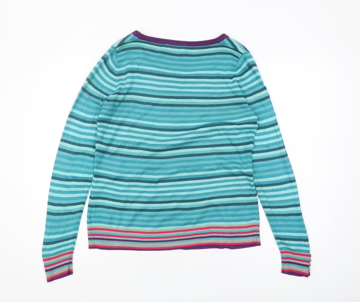 Marks & Spencer Women's Blue Striped Pullover Jumper Size 12