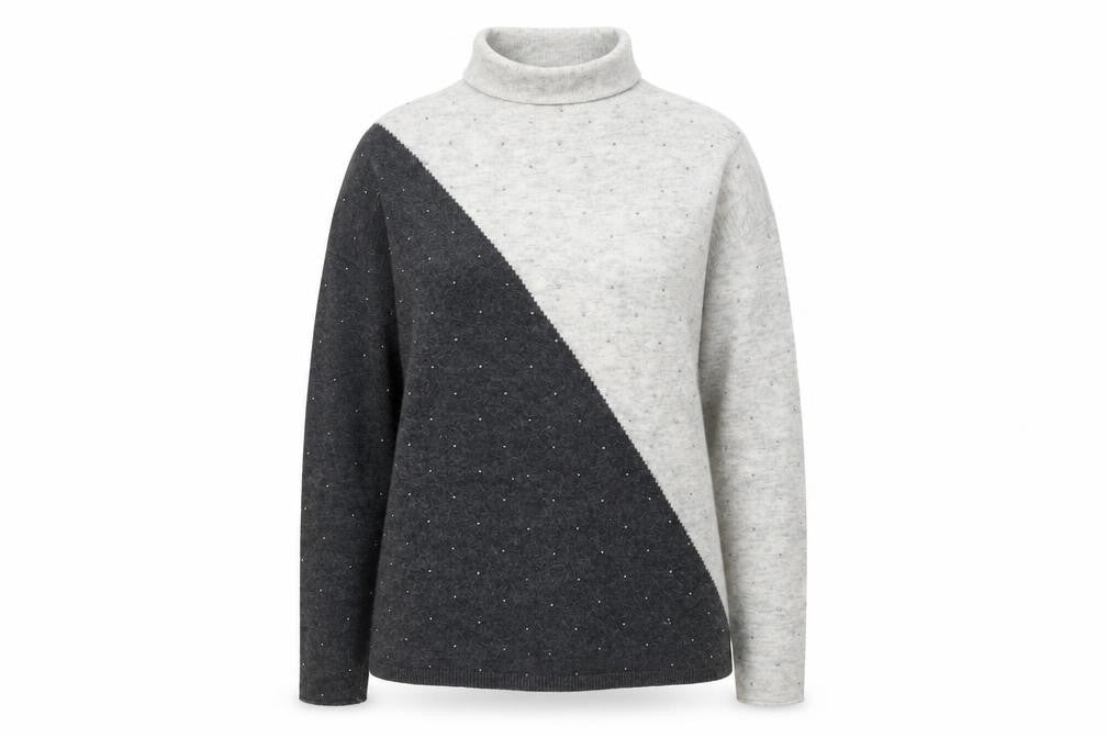 Front view of Monsoon Women's Grey Knit Jumper, size M