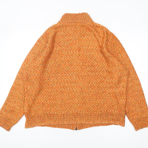 Olsen Women's Orange Full Zip Knit Jumper Size 20