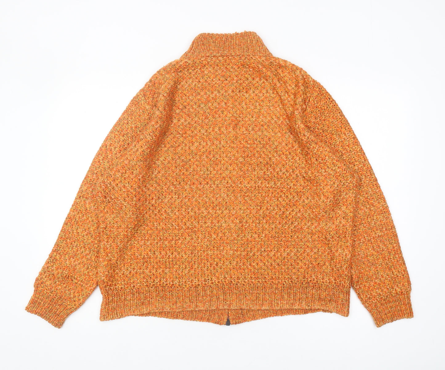 Olsen Women's Orange Full Zip Knit Jumper Size 20